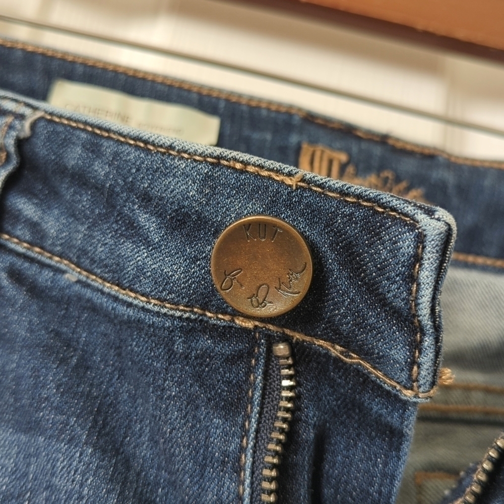 Kut from the Kloth Catherine Mid Rise Dark Wash Slim Fit Boyfriend Denim Jeans 4 - Picture 11 of 16